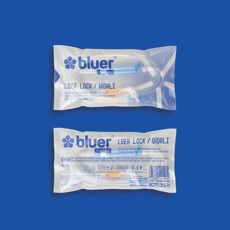 Bluer infüzyon seti - Luer Lock vidalı bağlantı sistemi